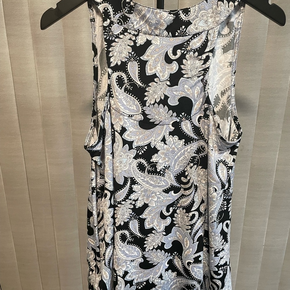 Anne Klein Black and White Paisley Blouse - Picture 3 of 5